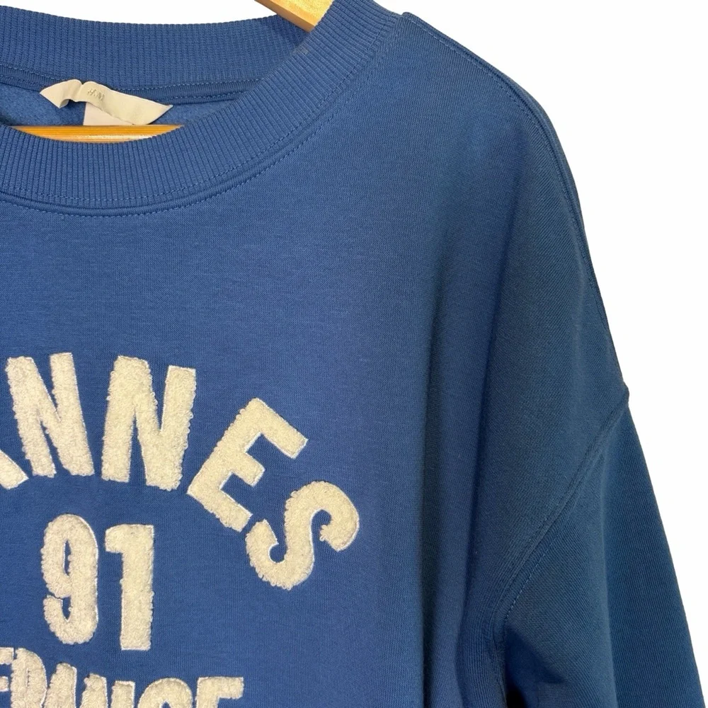 H&M Cannes 91 Sweatshirt in Blue, Size M NWT - Picture 4 of 13